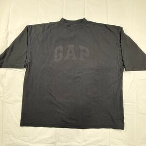 Yeezy Gap Balenciaga Dove 3/4 Sleeve Shirt Black Oversized Mock Neck Medium